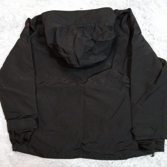 Swiss Tech Womens Jacket Windbreaker Black XL Kangaroo Pockets Liner Cinch Waist - Picture 2 of 15
